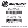 Bar codes for Mercury Marine part number 67-8M0054121