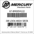 Bar codes for Mercury Marine part number 67-8M0054122