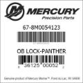 Bar codes for Mercury Marine part number 67-8M0054123
