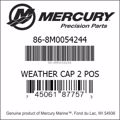 Bar codes for Mercury Marine part number 86-8M0054244