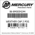 Bar codes for Mercury Marine part number 86-8M0054244