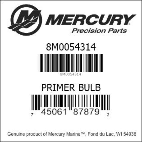 Bar codes for Mercury Marine part number 8M0054314