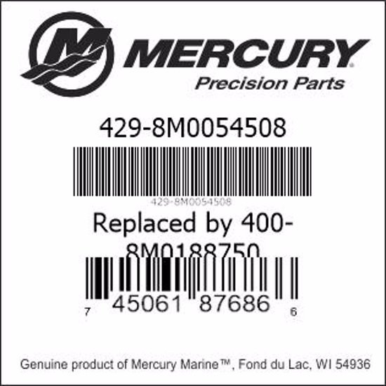 Bar codes for Mercury Marine part number 429-8M0054508