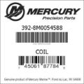 Bar codes for Mercury Marine part number 392-8M0054588