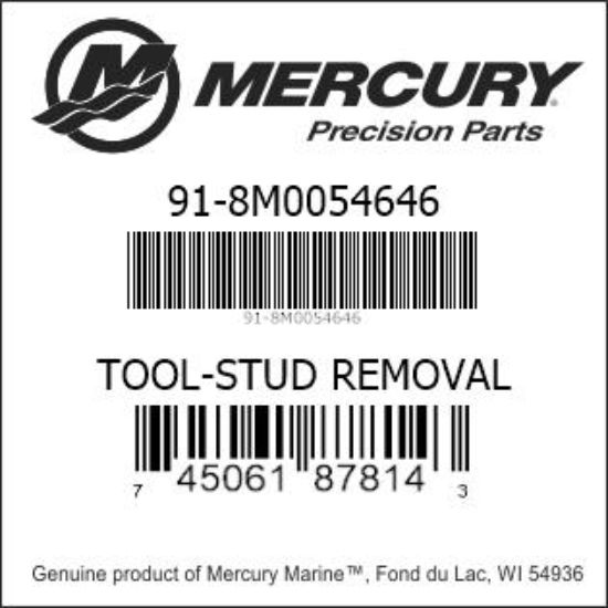 Bar codes for Mercury Marine part number 91-8M0054646