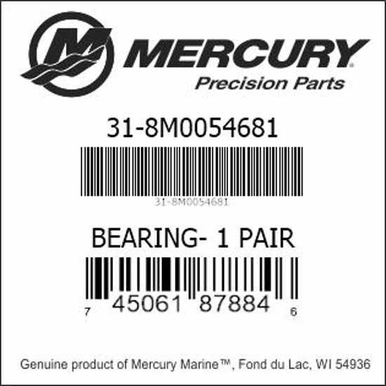 Bar codes for Mercury Marine part number 31-8M0054681