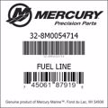 Bar codes for Mercury Marine part number 32-8M0054714