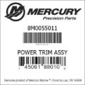 Bar codes for Mercury Marine part number 8M0055011
