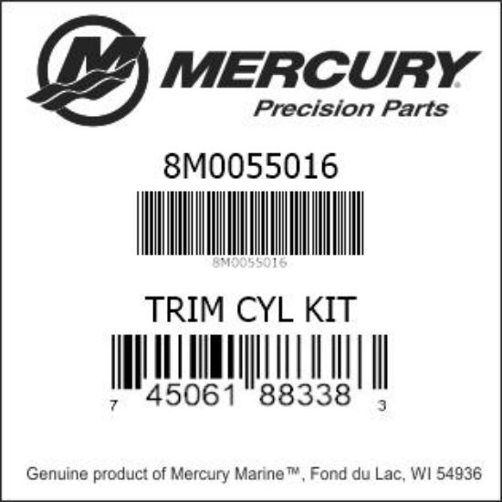 Bar codes for Mercury Marine part number 8M0055016
