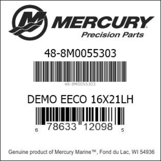 Bar codes for Mercury Marine part number 48-8M0055303