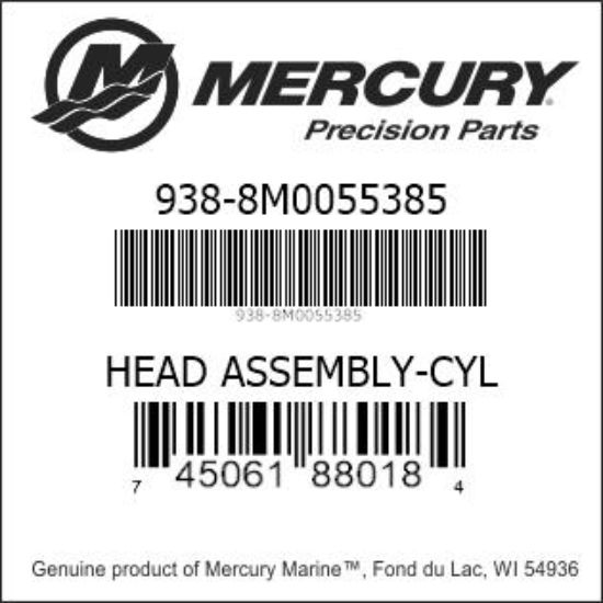 Bar codes for Mercury Marine part number 938-8M0055385