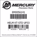Bar codes for Mercury Marine part number 8M0056141