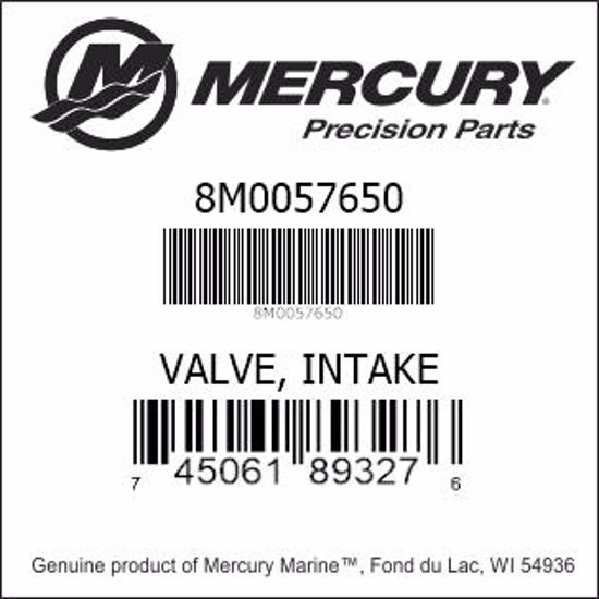 Bar codes for Mercury Marine part number 8M0057650