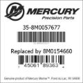 Bar codes for Mercury Marine part number 35-8M0057677