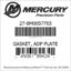 Mercury Marine part number 27-8M0057703 GASKET, ADP PLATE Bar codes for Mercury Marine part number 27-8M0057703