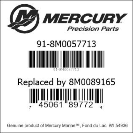 Bar codes for Mercury Marine part number 91-8M0057713