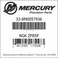 Bar codes for Mercury Marine part number 33-8M0057936