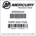 Bar codes for Mercury Marine part number 8M0058164