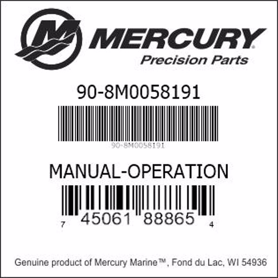 Bar codes for Mercury Marine part number 90-8M0058191