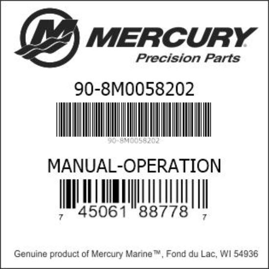 Bar codes for Mercury Marine part number 90-8M0058202