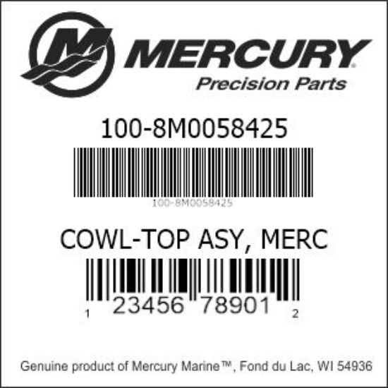 Bar codes for Mercury Marine part number 100-8M0058425