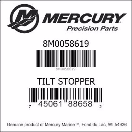 Bar codes for Mercury Marine part number 8M0058619
