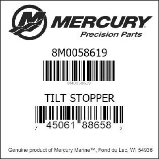 Bar codes for Mercury Marine part number 8M0058619