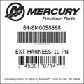 Bar codes for Mercury Marine part number 84-8M0058668