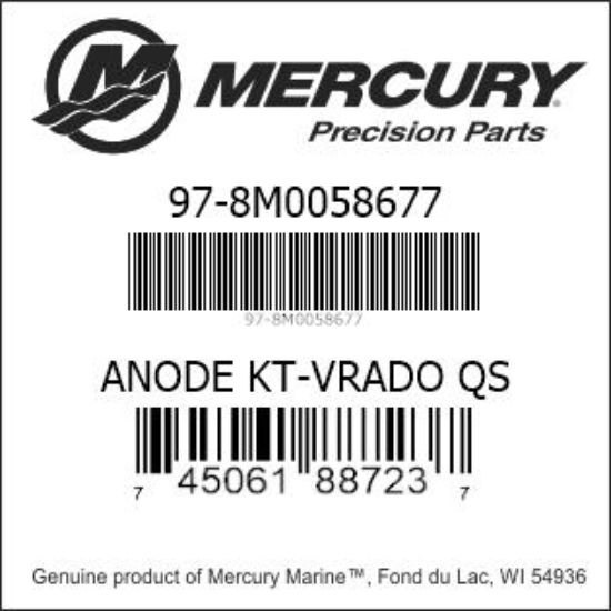 Bar codes for Mercury Marine part number 97-8M0058677