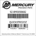 Bar codes for Mercury Marine part number 92-8M0058682