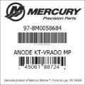 Bar codes for Mercury Marine part number 97-8M0058684