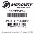 Bar codes for Mercury Marine part number 97-8M0058684