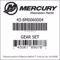Bar codes for Mercury Marine part number 43-8M0060004