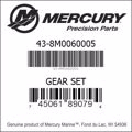 Bar codes for Mercury Marine part number 43-8M0060005