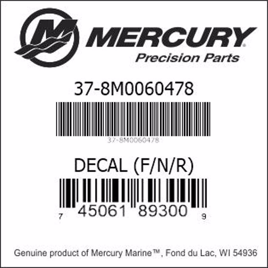 Bar codes for Mercury Marine part number 37-8M0060478