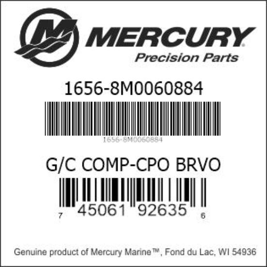 Bar codes for Mercury Marine part number 1656-8M0060884