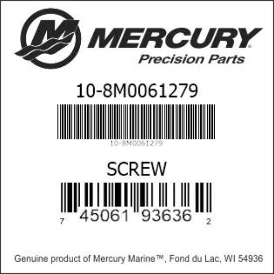 Bar codes for Mercury Marine part number 10-8M0061279