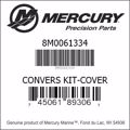 Bar codes for Mercury Marine part number 8M0061334