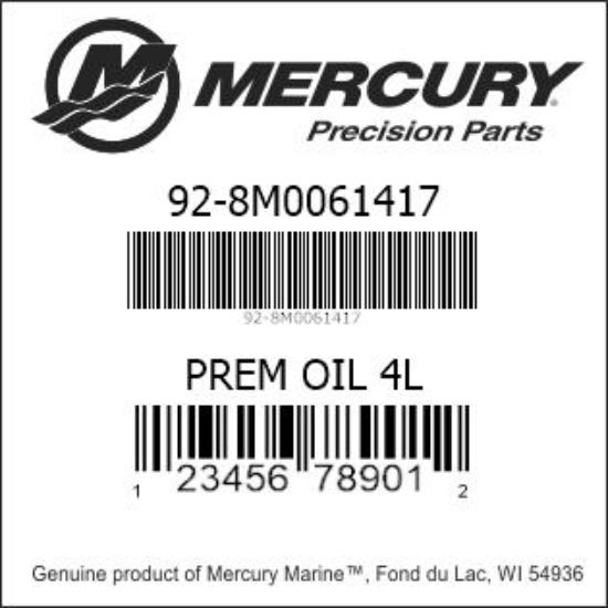 Bar codes for Mercury Marine part number 92-8M0061417