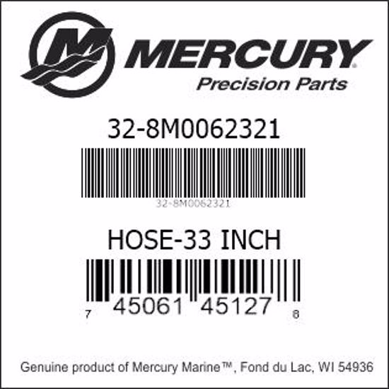 Bar codes for Mercury Marine part number 32-8M0062321