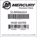 Bar codes for Mercury Marine part number 32-8M0062614