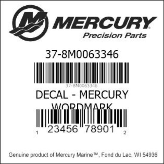Bar codes for Mercury Marine part number 37-8M0063346
