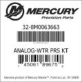 Bar codes for Mercury Marine part number 32-8M0063663