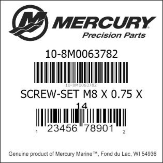 Bar codes for Mercury Marine part number 10-8M0063782