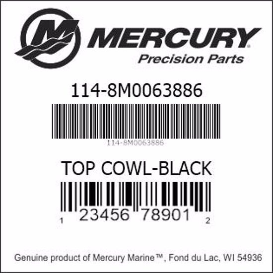 Bar codes for Mercury Marine part number 114-8M0063886