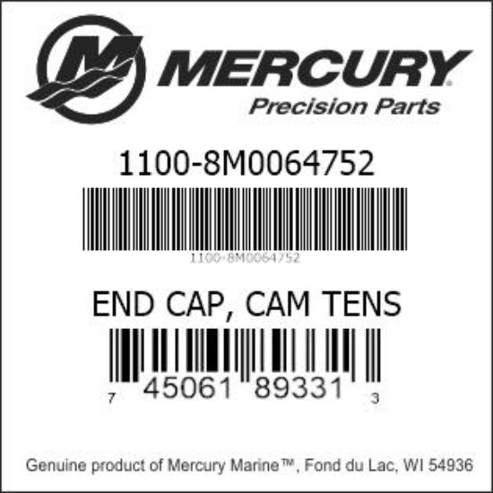 Bar codes for Mercury Marine part number 1100-8M0064752