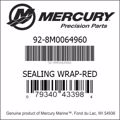 Bar codes for Mercury Marine part number 92-8M0064960