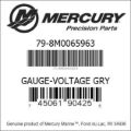 Bar codes for Mercury Marine part number 79-8M0065963