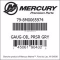 Bar codes for Mercury Marine part number 79-8M0065974