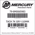 Bar codes for Mercury Marine part number 79-8M0065983